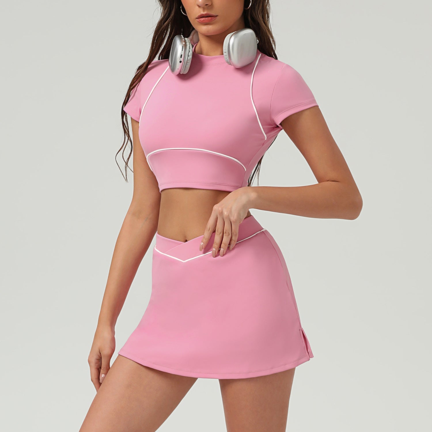 781# A Women Yoga Shirts Skirts Set