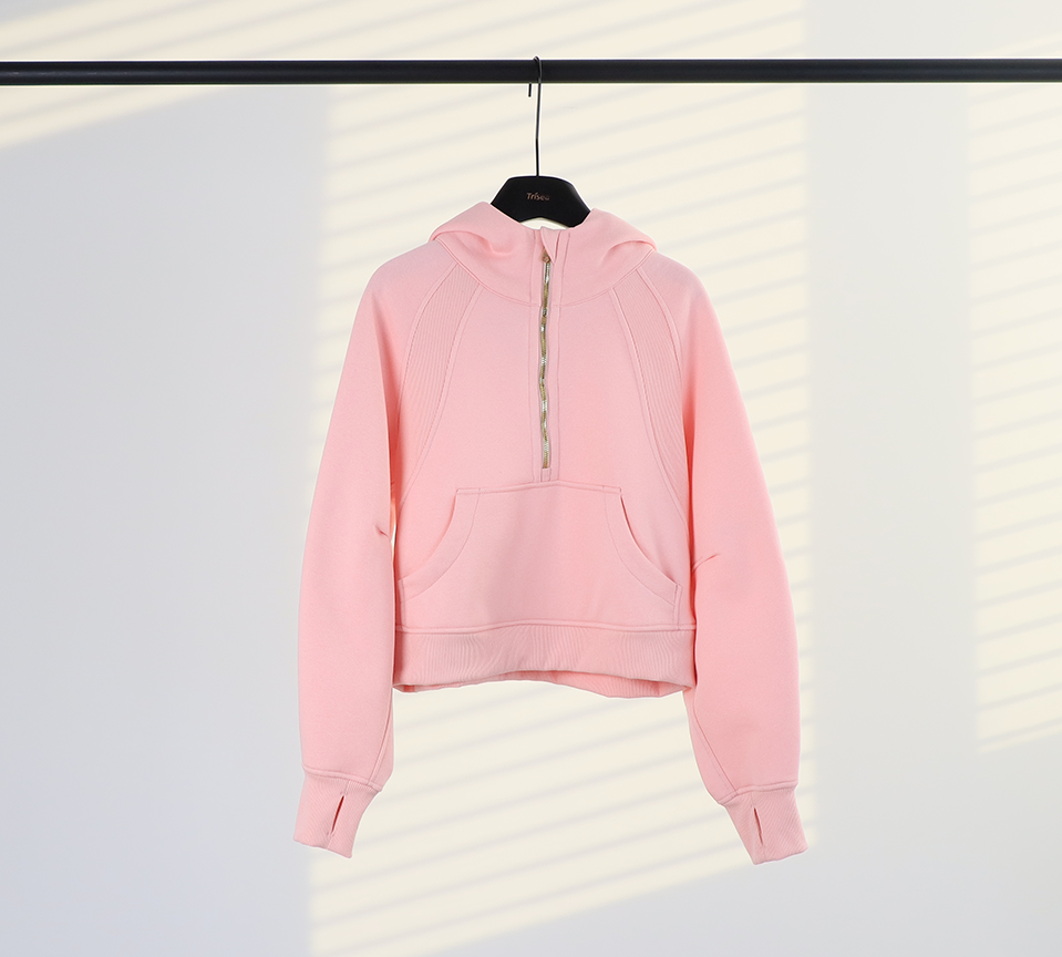 L5864# Women Half zipper Hoodies