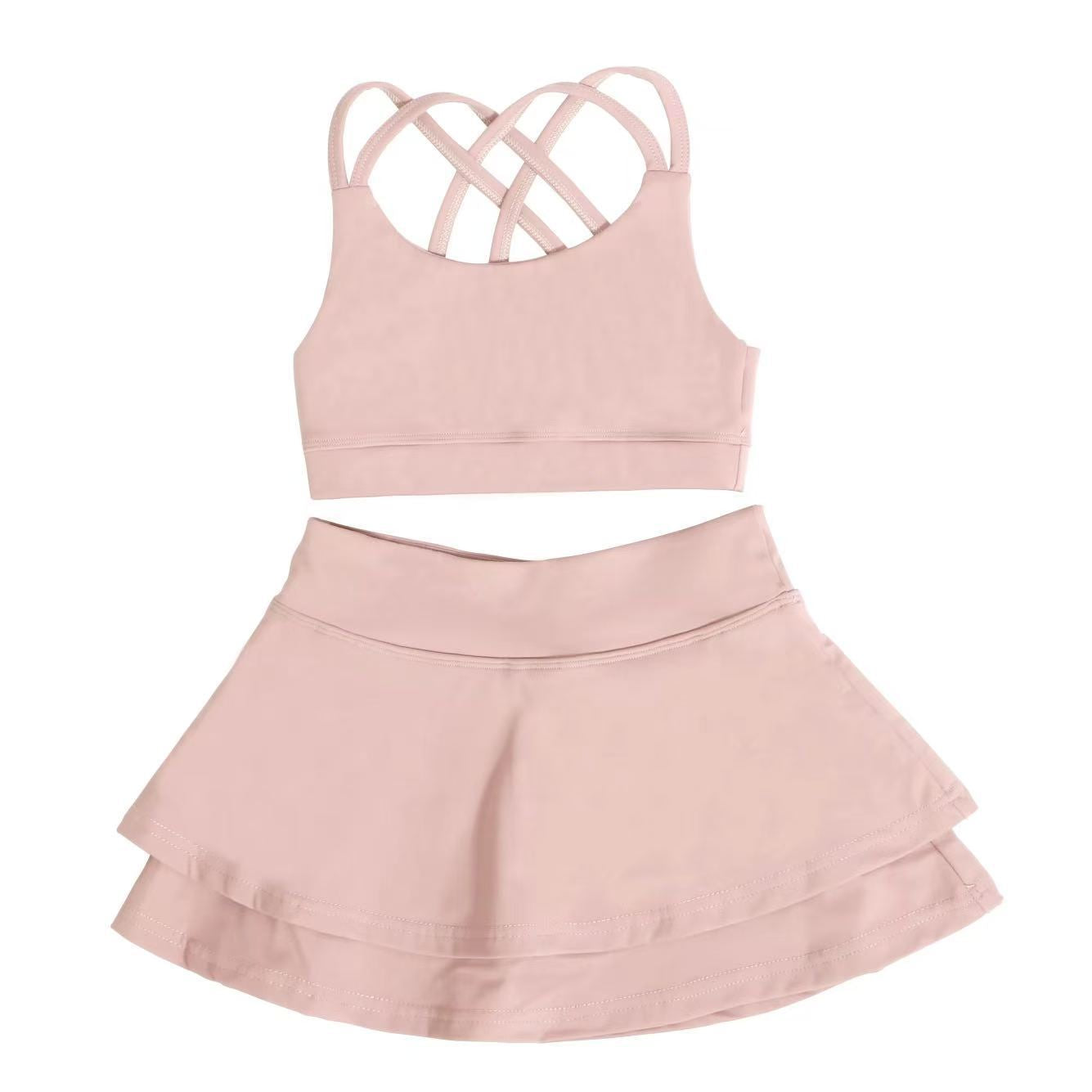 L6189#  Kids Bra Skirts Set