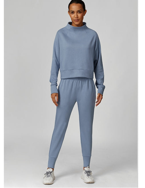 554# A 3D Silver Logo Women Sweatshirts Pants Set