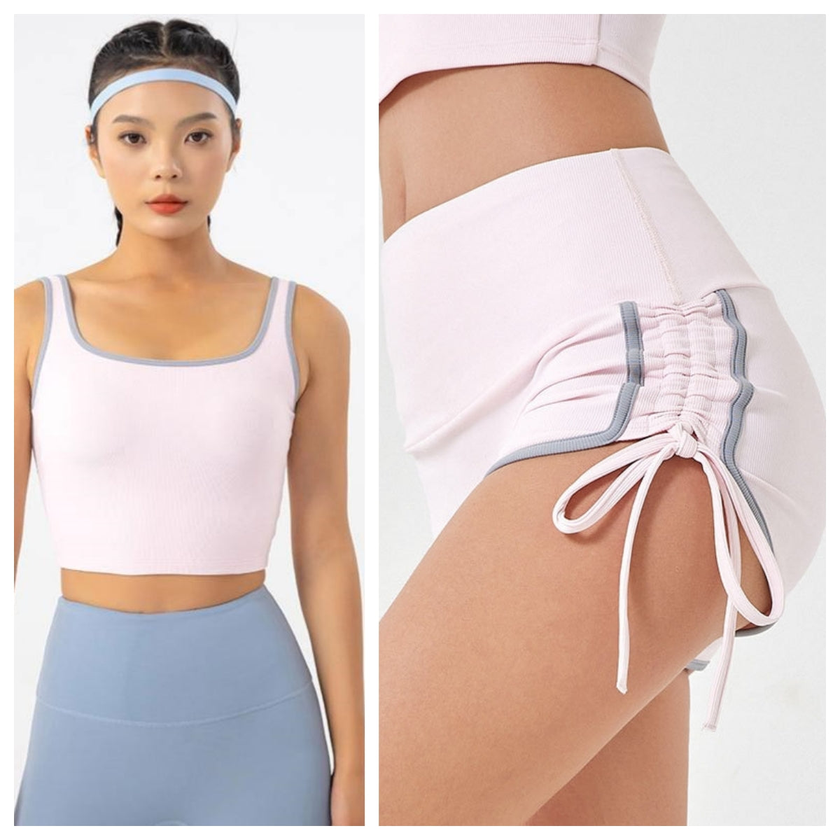 L3049#  Women Yoga Bra Shorts Set