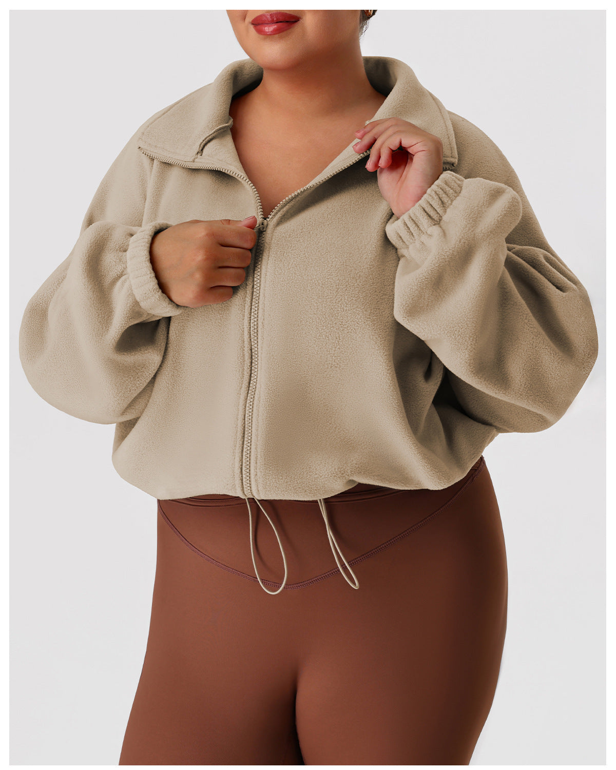 1779# A 3D Silver Women Large Size Polar Fleece Jackets