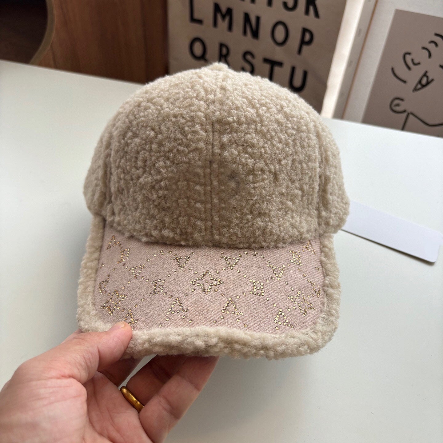 1554#LOFS A Lamb Wool Baseball Cap