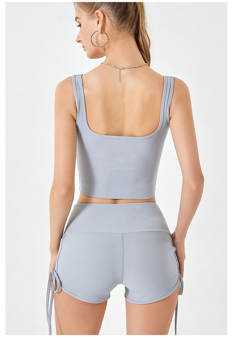 L3049#  Women Yoga Bra Shorts Set