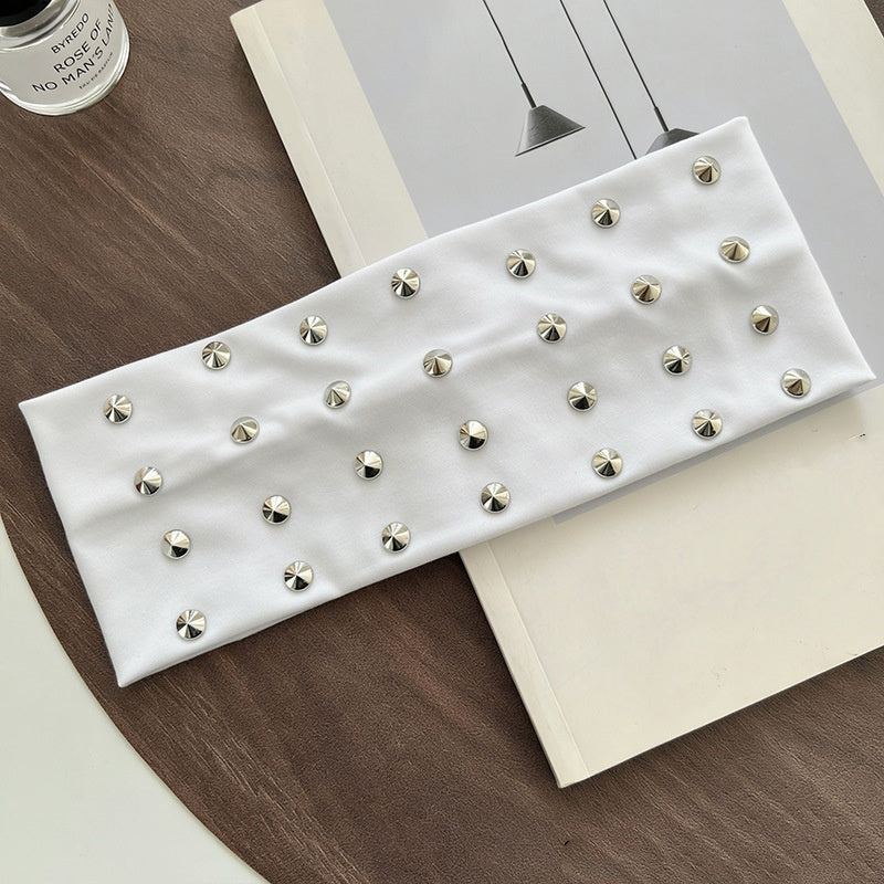 ZGLHUA Women Rivet Elastic Headwear