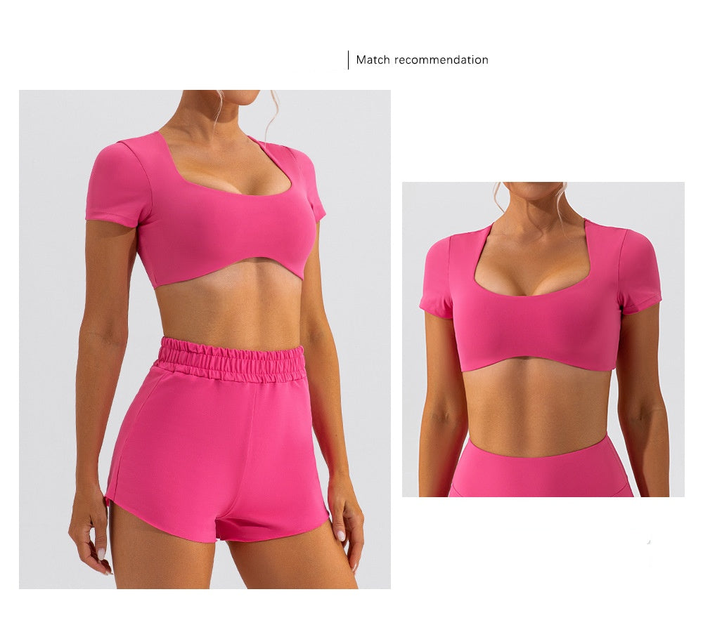 53# AL Short Sleeve Bra And Shorts Set
