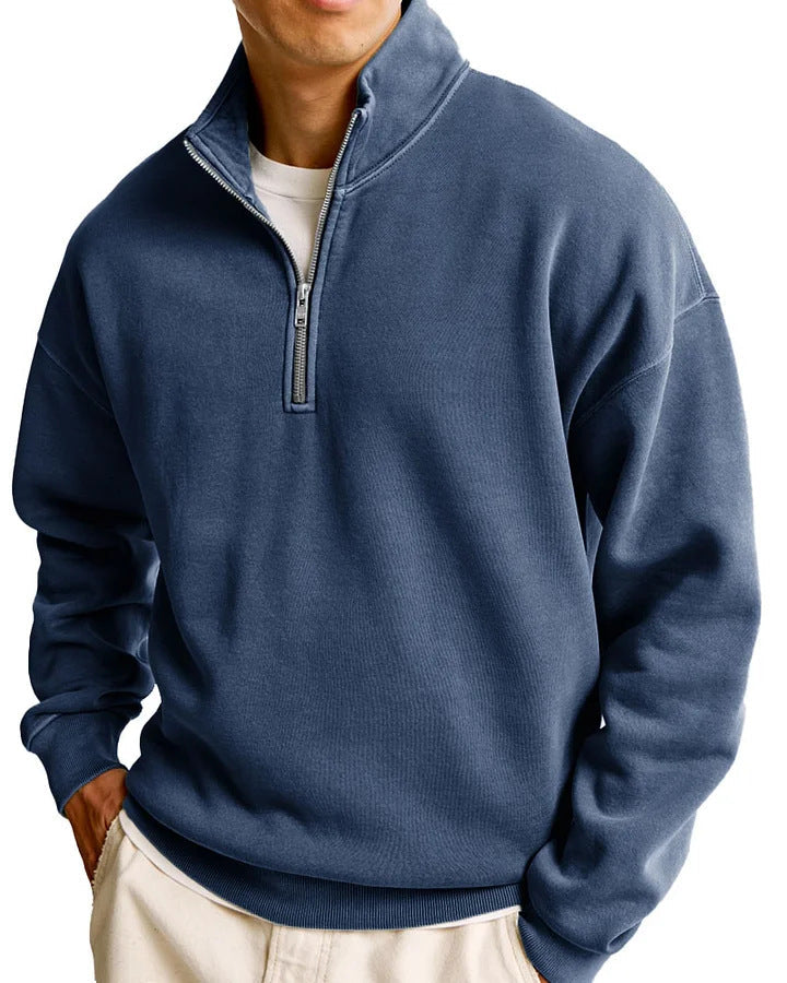 1904#A 3D Silver Men Half zipper Sweatshirts