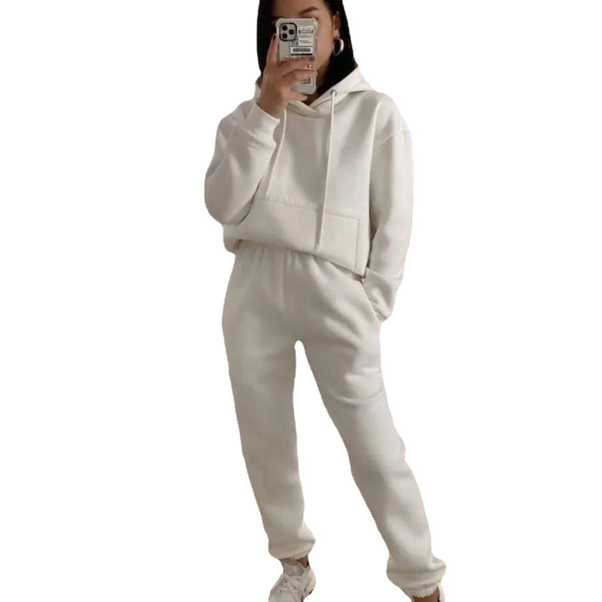 487# AL 3D Silver Logo Women Hoodies Pants Set