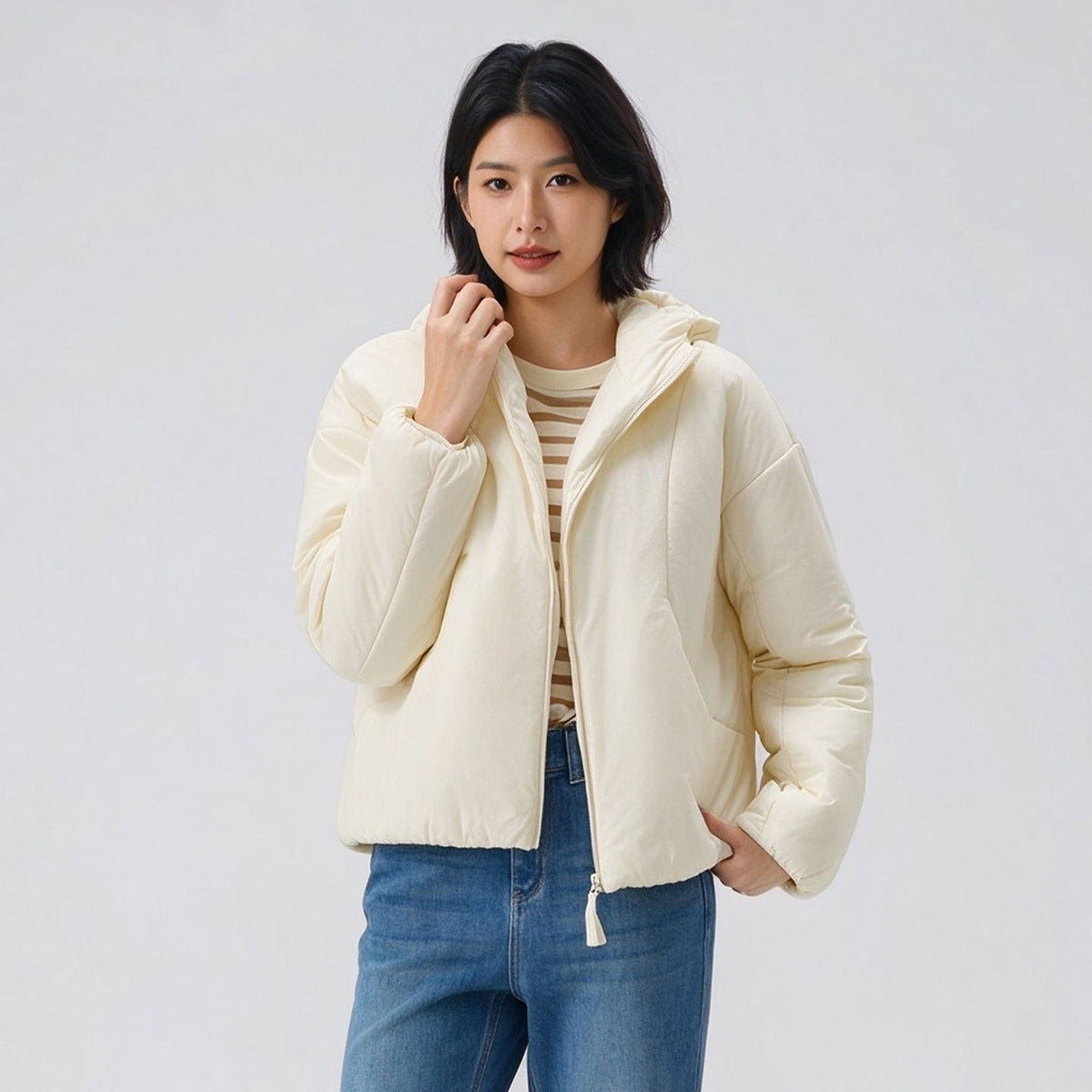 L6762# Silica Gel  Women Cotton Coat