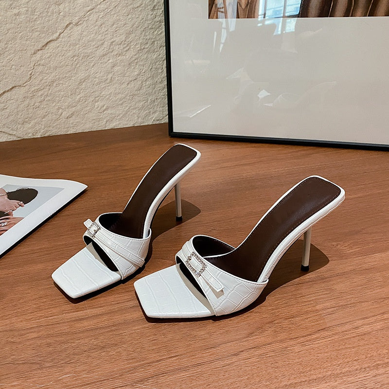 E6913# 8cm Genuine Leather Pumps
