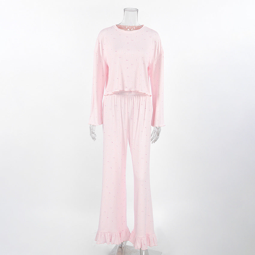 ZGLHUA Women Heart Print Sleepwear