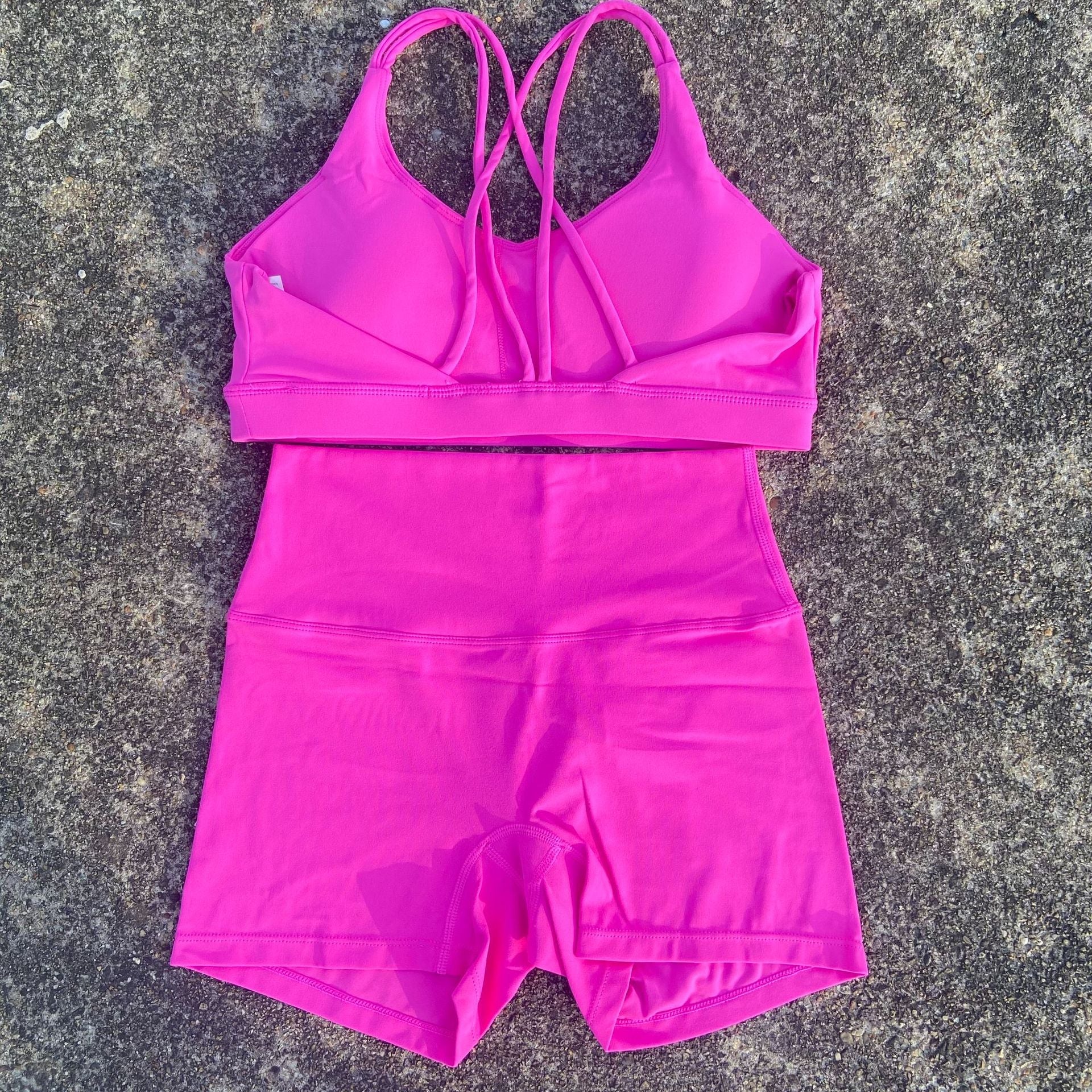 L5296#  Women Yoga Bra Shorts Set