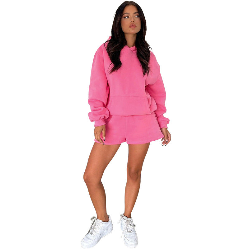 1411# A Logo Women Hoodies Shorts Set