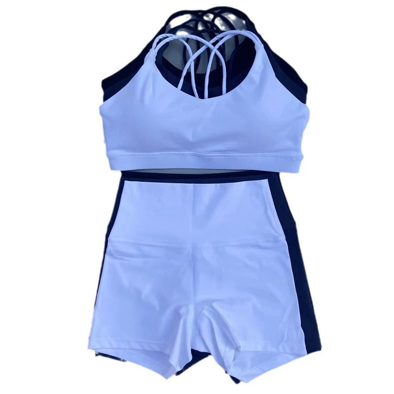 L5296#  Women Yoga Bra Shorts Set