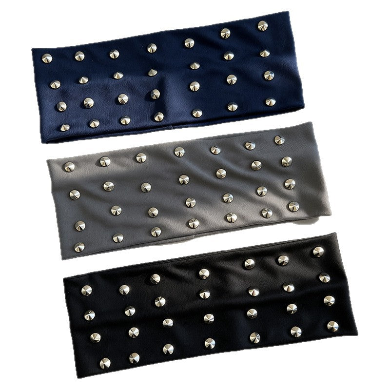 ZGLHUA Women Rivet Elastic Headwear