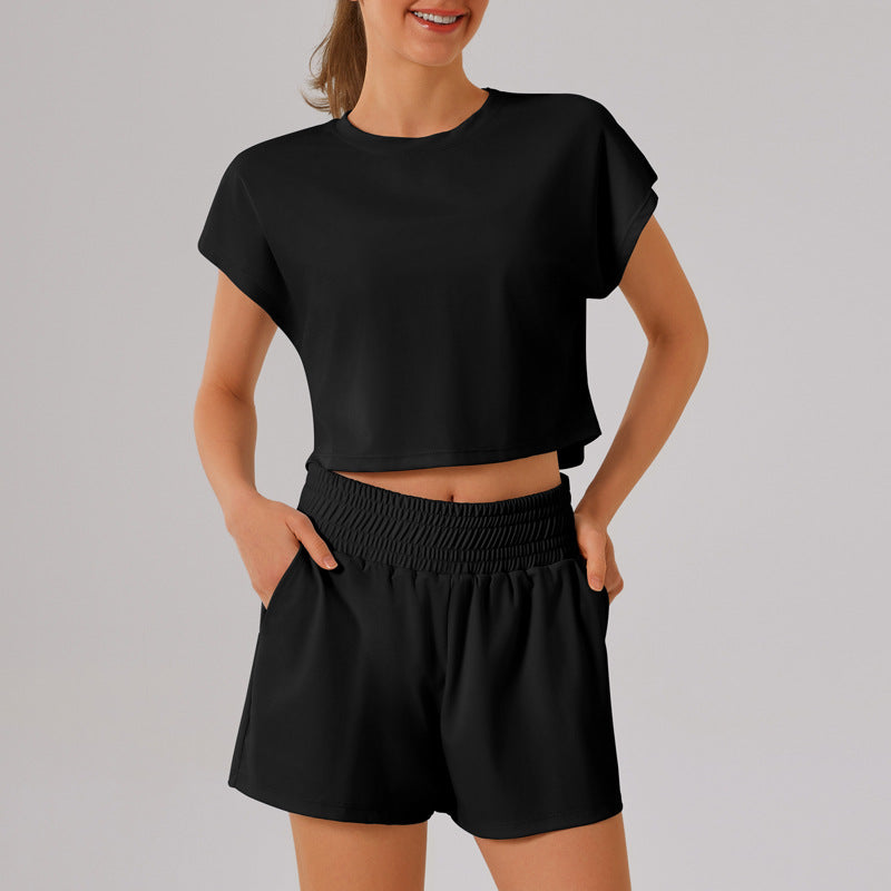 L4520-1# Women Yoga Top Shorts Set
