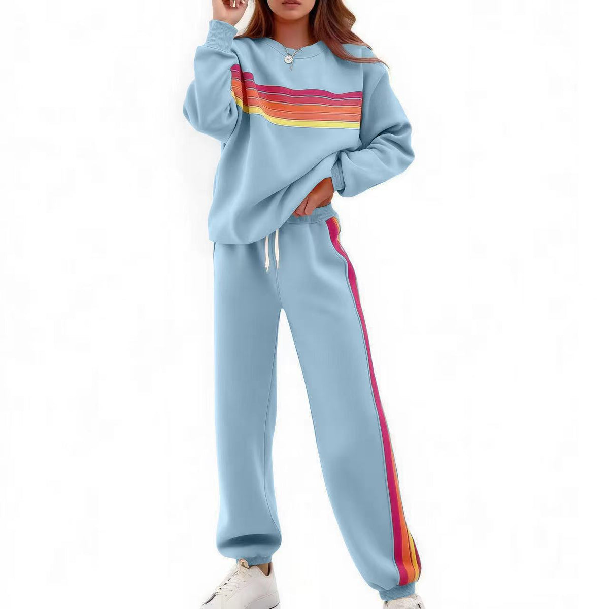 E7399# Women Embroidery Hoodie Pants Set