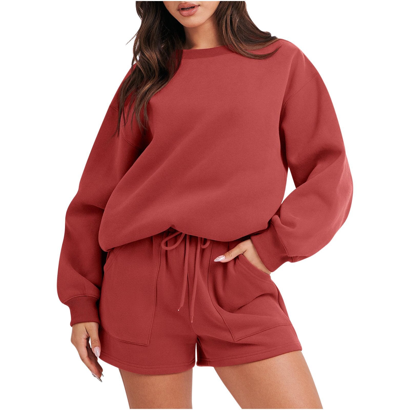 1351# A Women Hoodies Shorts Set