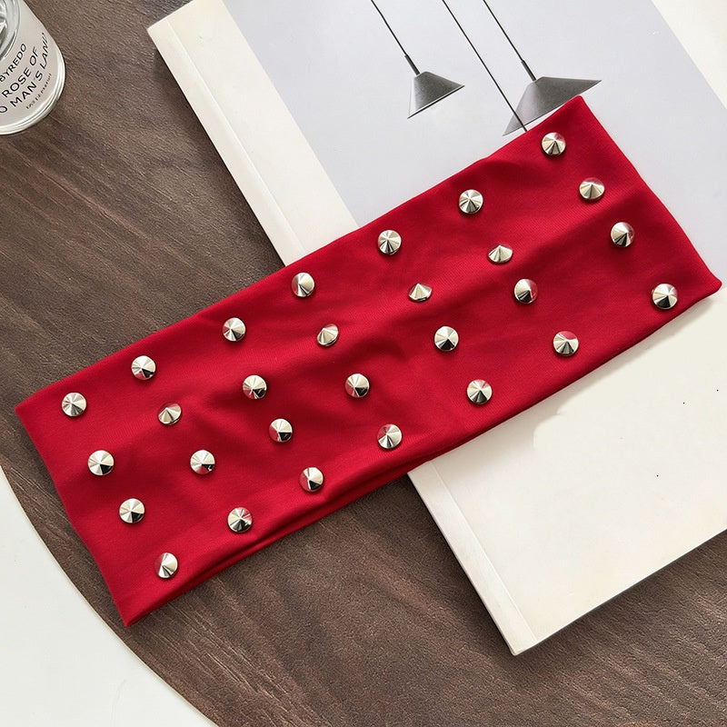 ZGLHUA Women Rivet Elastic Headwear