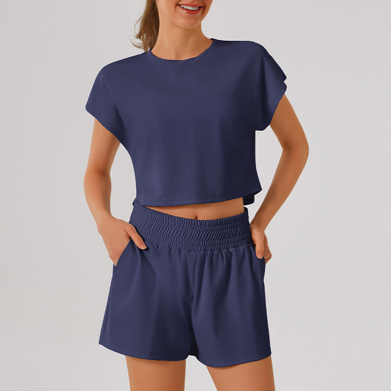 L4520-1# Women Yoga Top Shorts Set