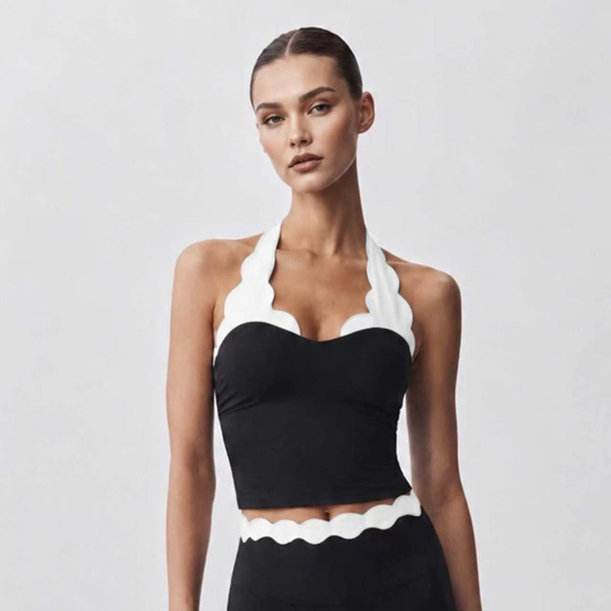 A2738# Women Neck-strap tank and pants set