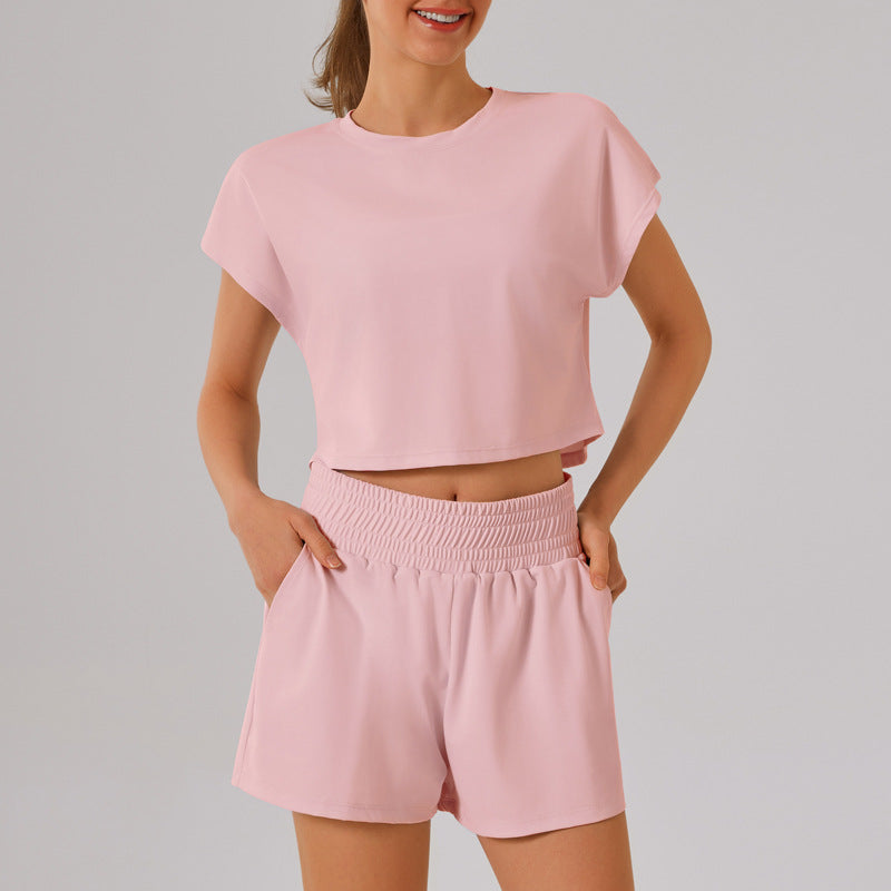 L4520-1# Women Yoga Top Shorts Set