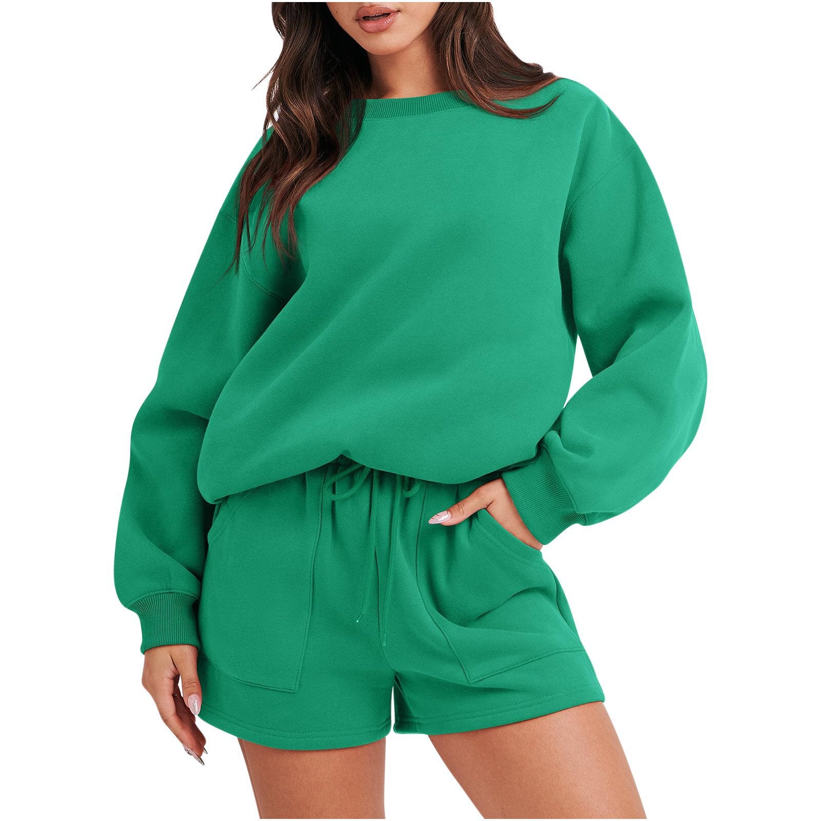 1351# A Women Hoodies Shorts Set