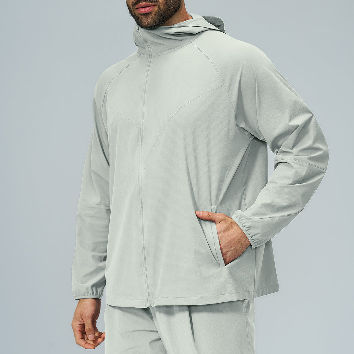 L6544#  Men Sport Hooded Jacket