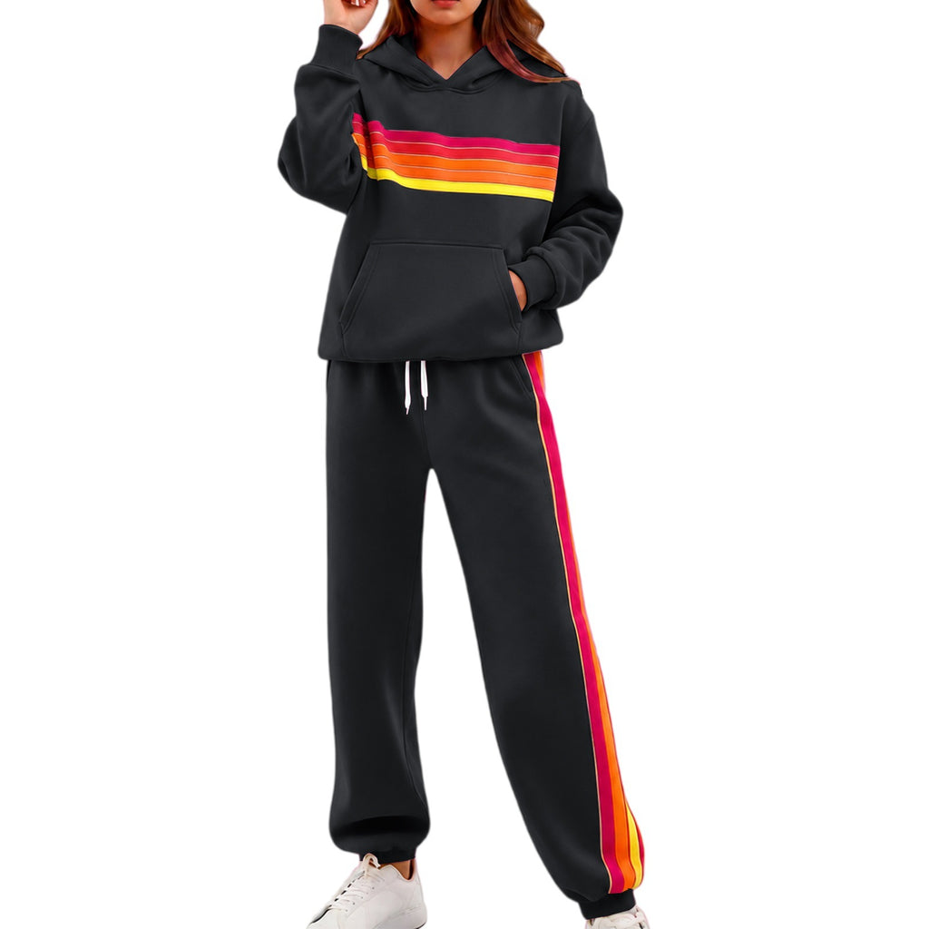 E7400# Women Embroidery Hoodie Pants Set