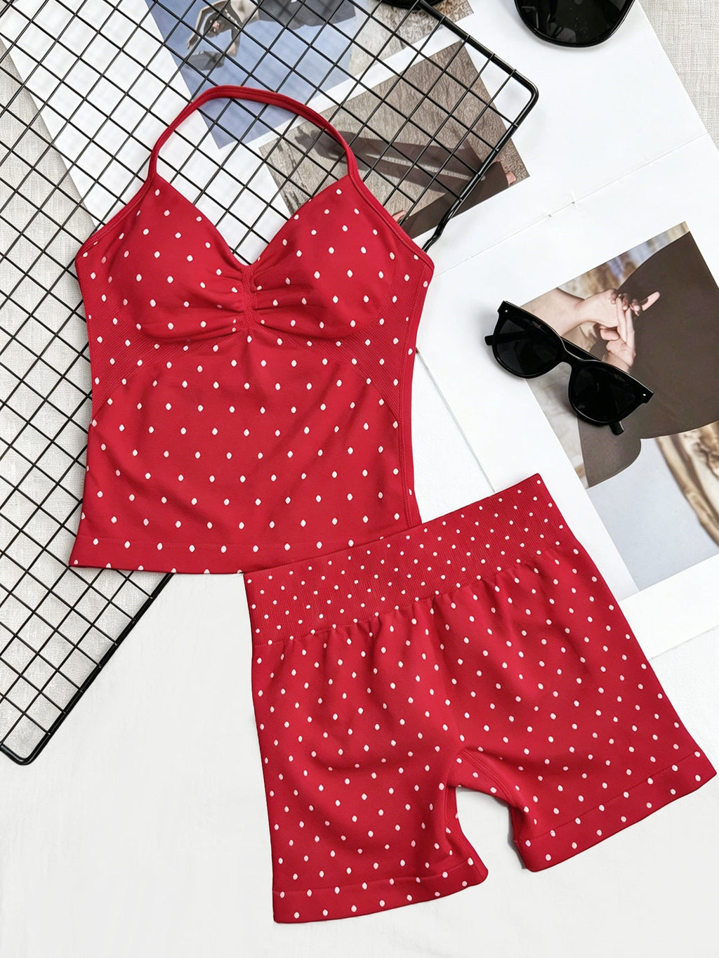 2993#A Women Yoga Tank And Shorts Set