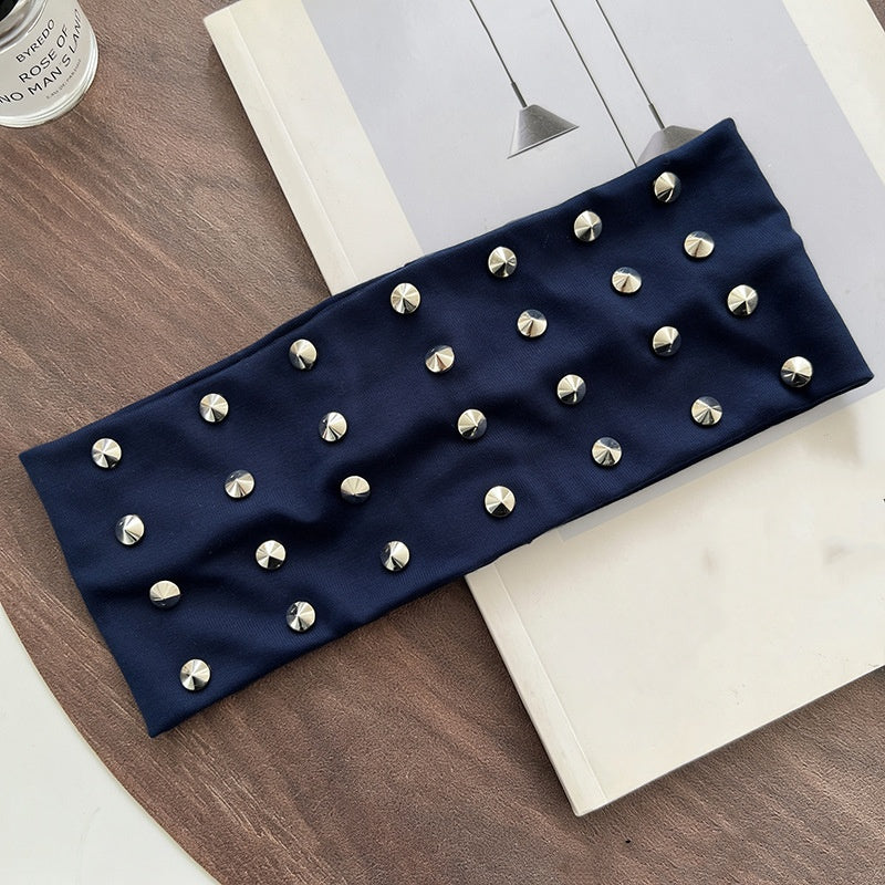 ZGLHUA Women Rivet Elastic Headwear