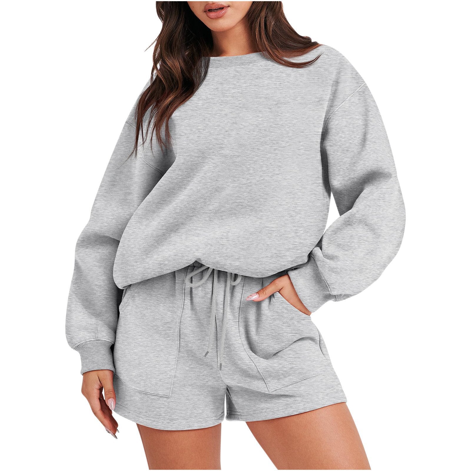 1351# A Women Hoodies Shorts Set