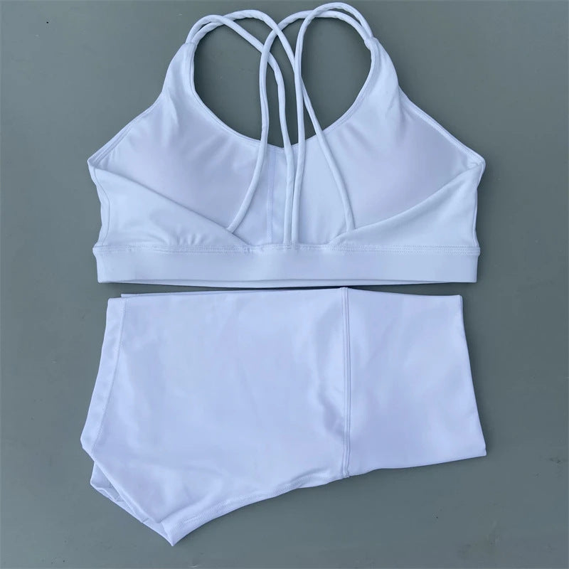 L5296#  Women Yoga Bra Shorts Set
