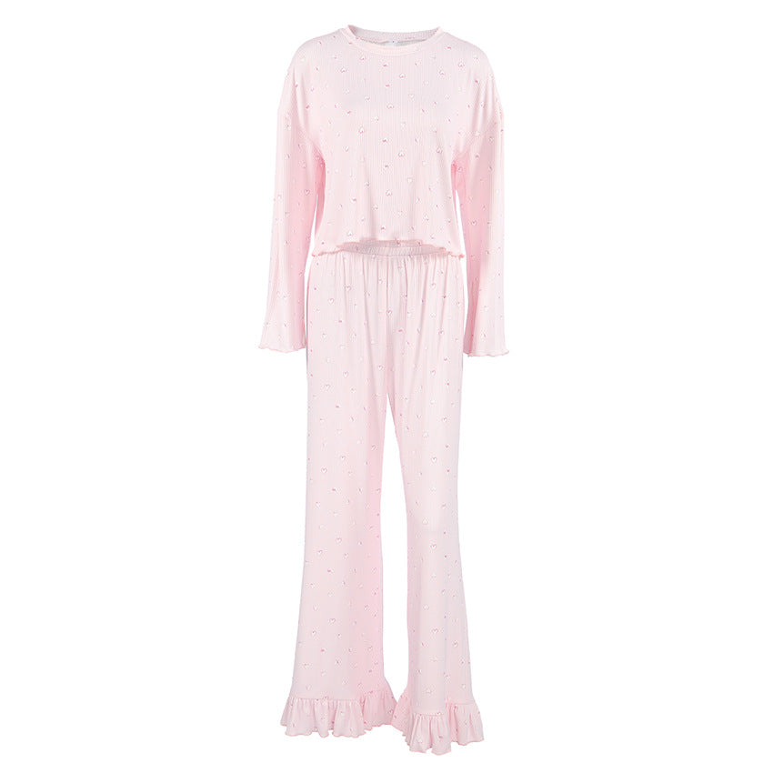 ZGLHUA Women Heart Print Sleepwear