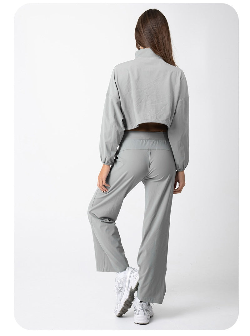 L6603# Silver Silica Gel   Women Yoga Jacket Or Pants
