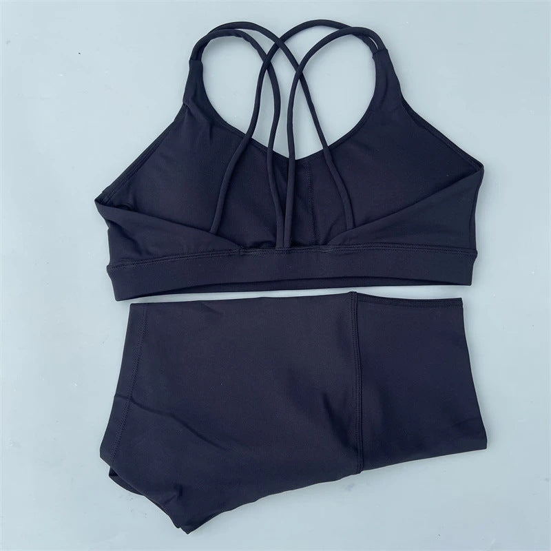 L5296#  Women Yoga Bra Shorts Set