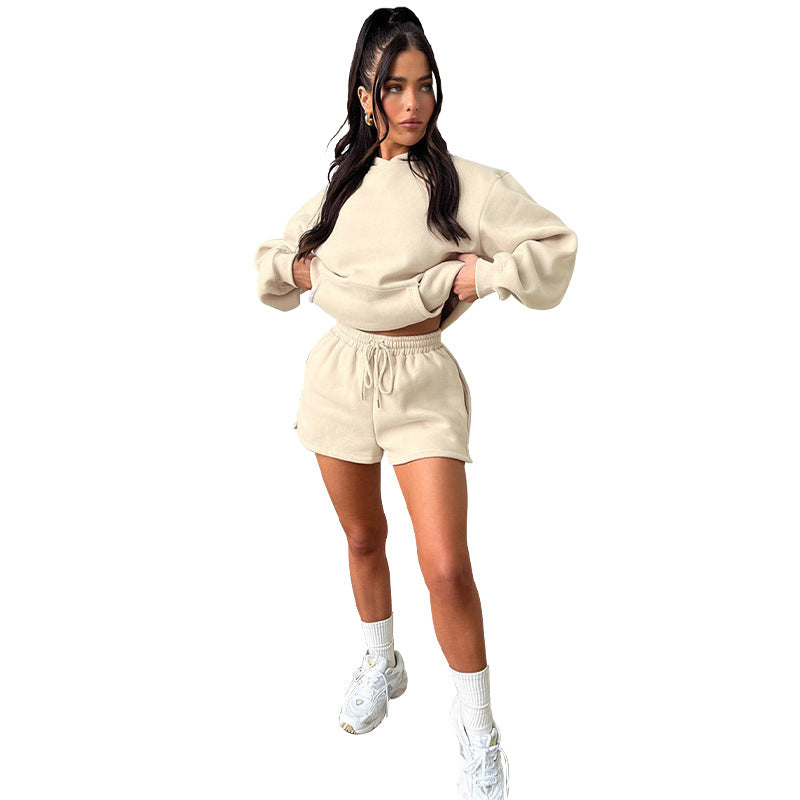 1411# A Logo Women Hoodies Shorts Set