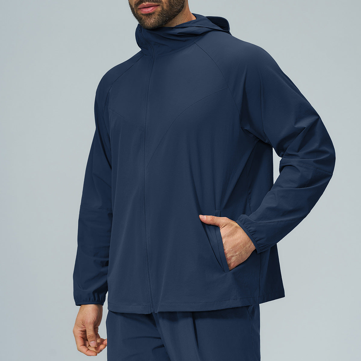 L6544#  Men Sport Hooded Jacket