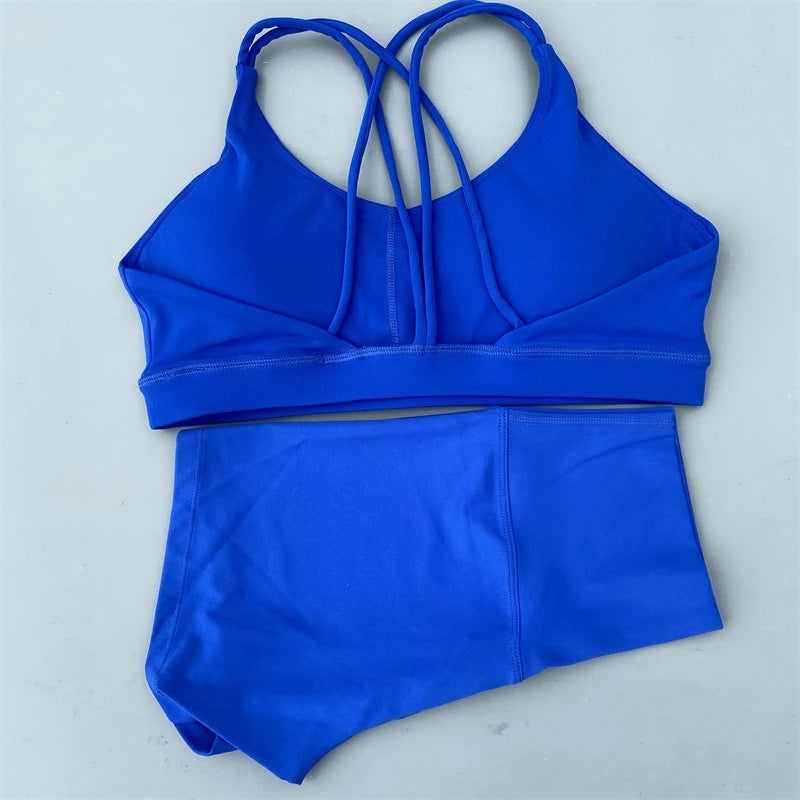 L5296#  Women Yoga Bra Shorts Set