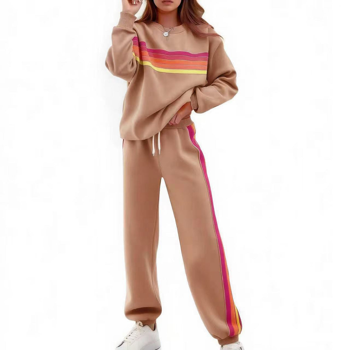 E7399# Women Embroidery Hoodie Pants Set