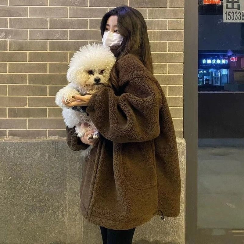 E6692#GX Women Fleece Hooded Coat