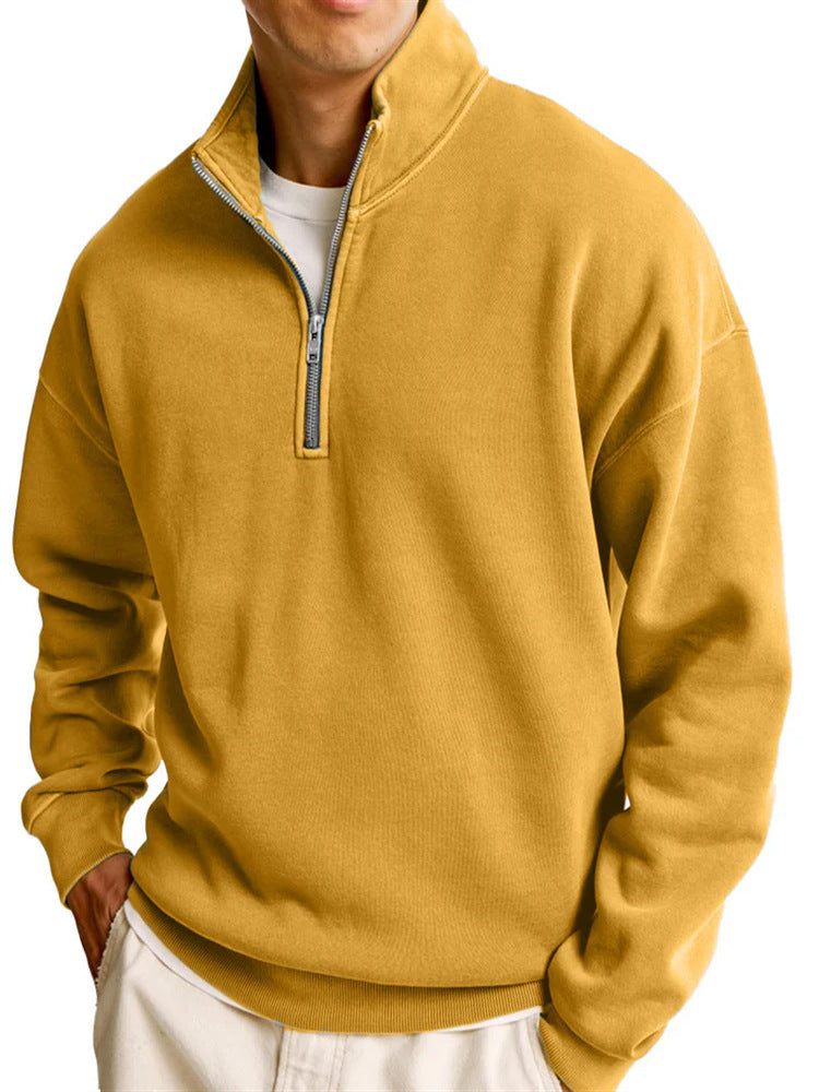1904#A 3D Silver Men Half zipper Sweatshirts