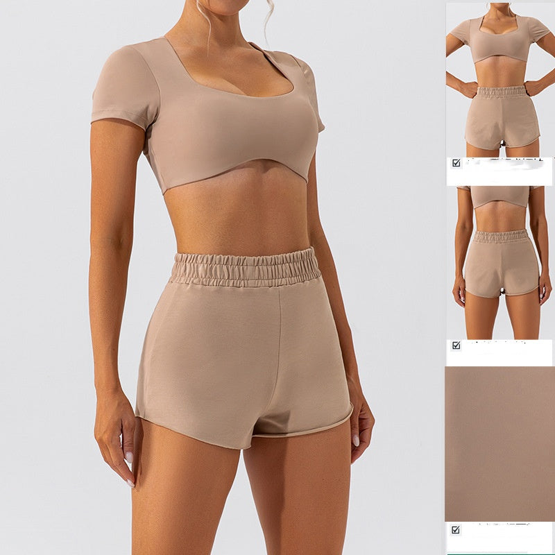 53# AL Short Sleeve Bra And Shorts Set