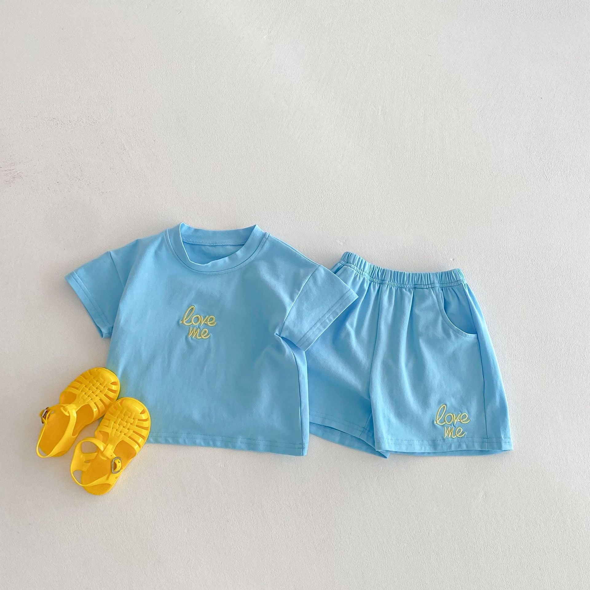 E7195#Kids football shirt shorts set