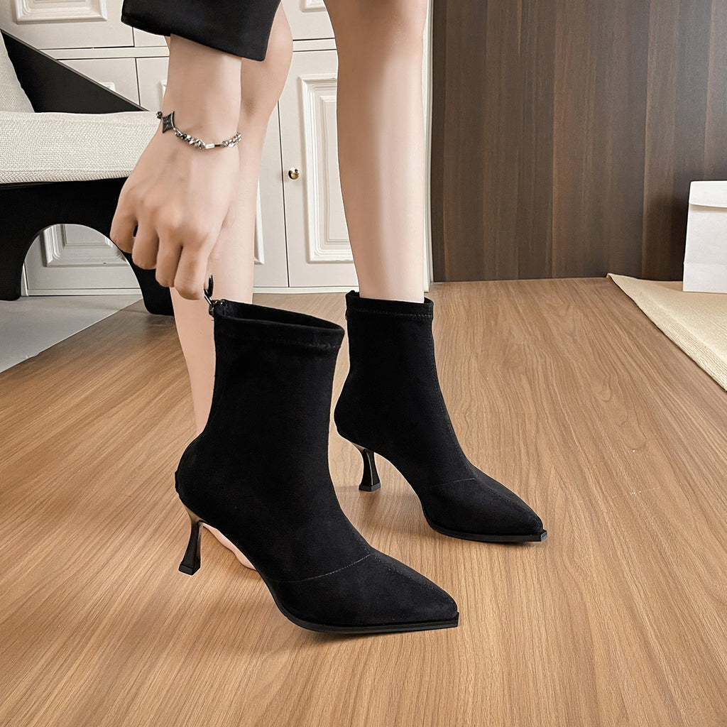 E6371#  High Heel Leather Boots