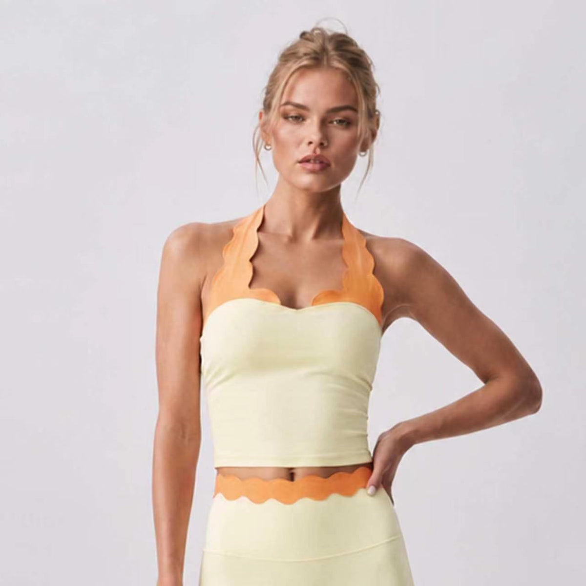 A2738# Women Neck-strap tank and pants set
