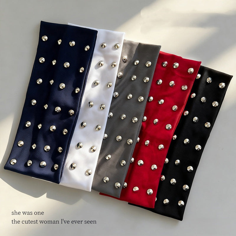ZGLHUA Women Rivet Elastic Headwear