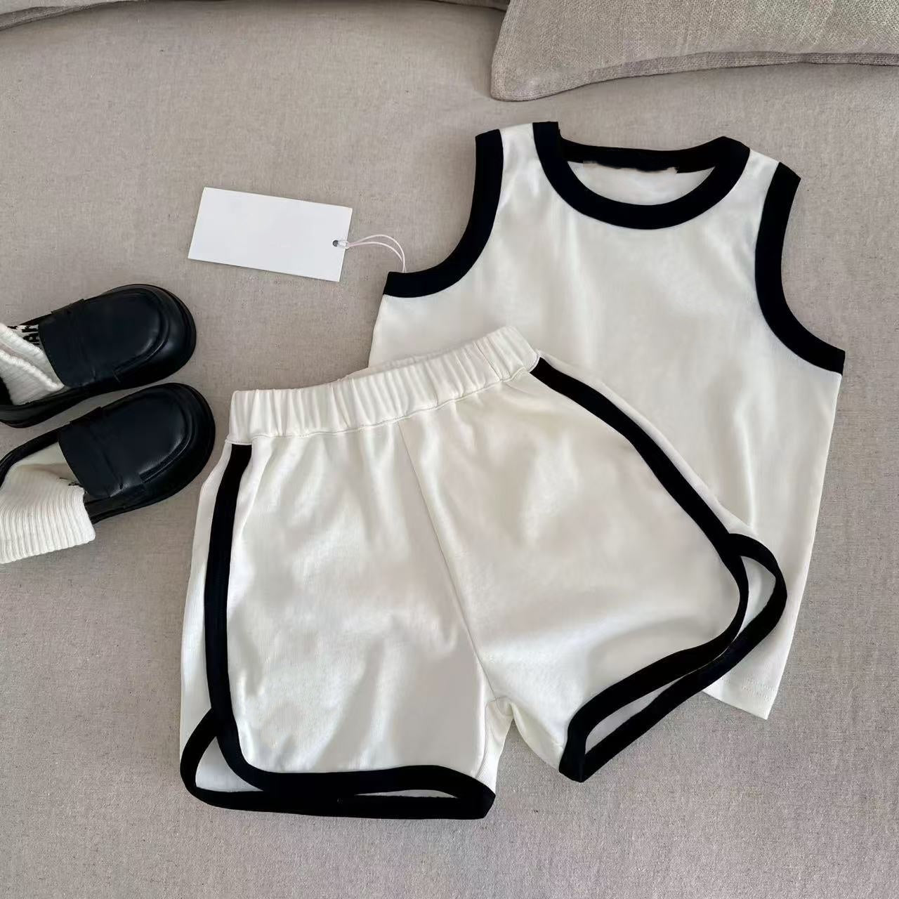 E7195#Kids football shirt shorts set