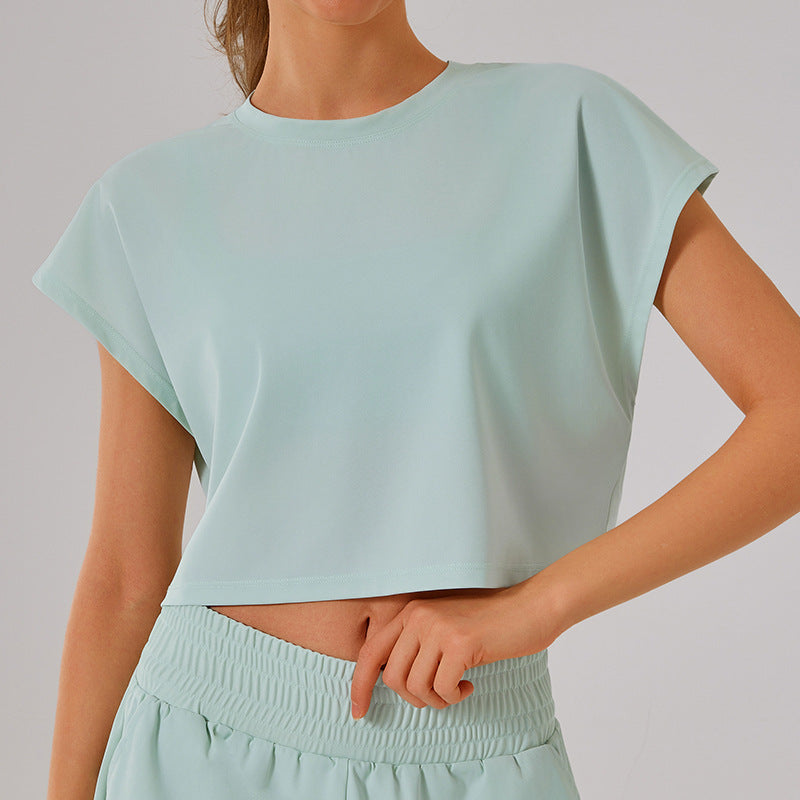 L4520-2# Women Yoga Top Shorts Set