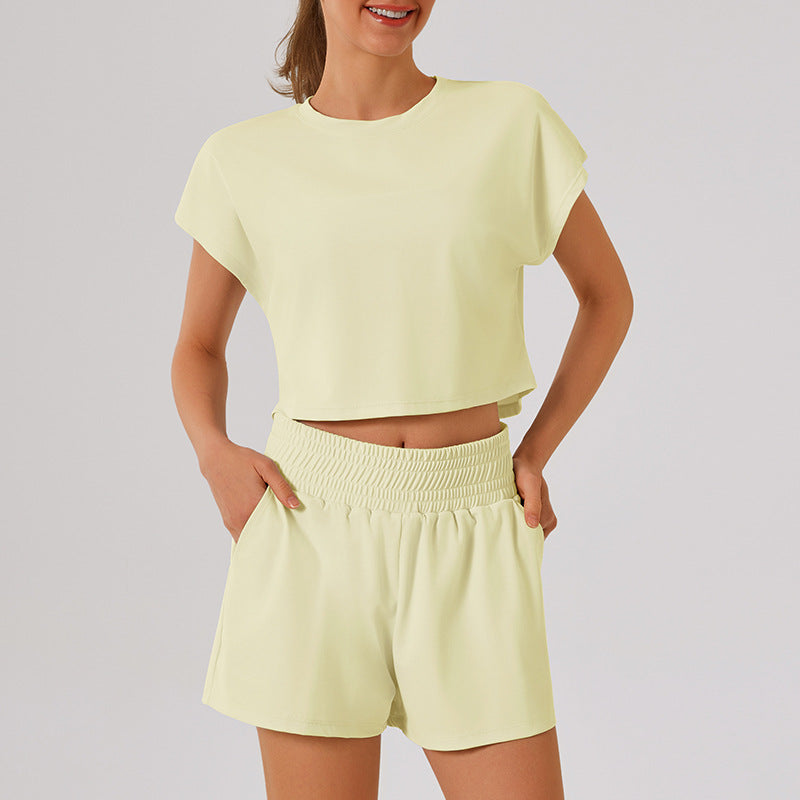 L4520-1# Women Yoga Top Shorts Set